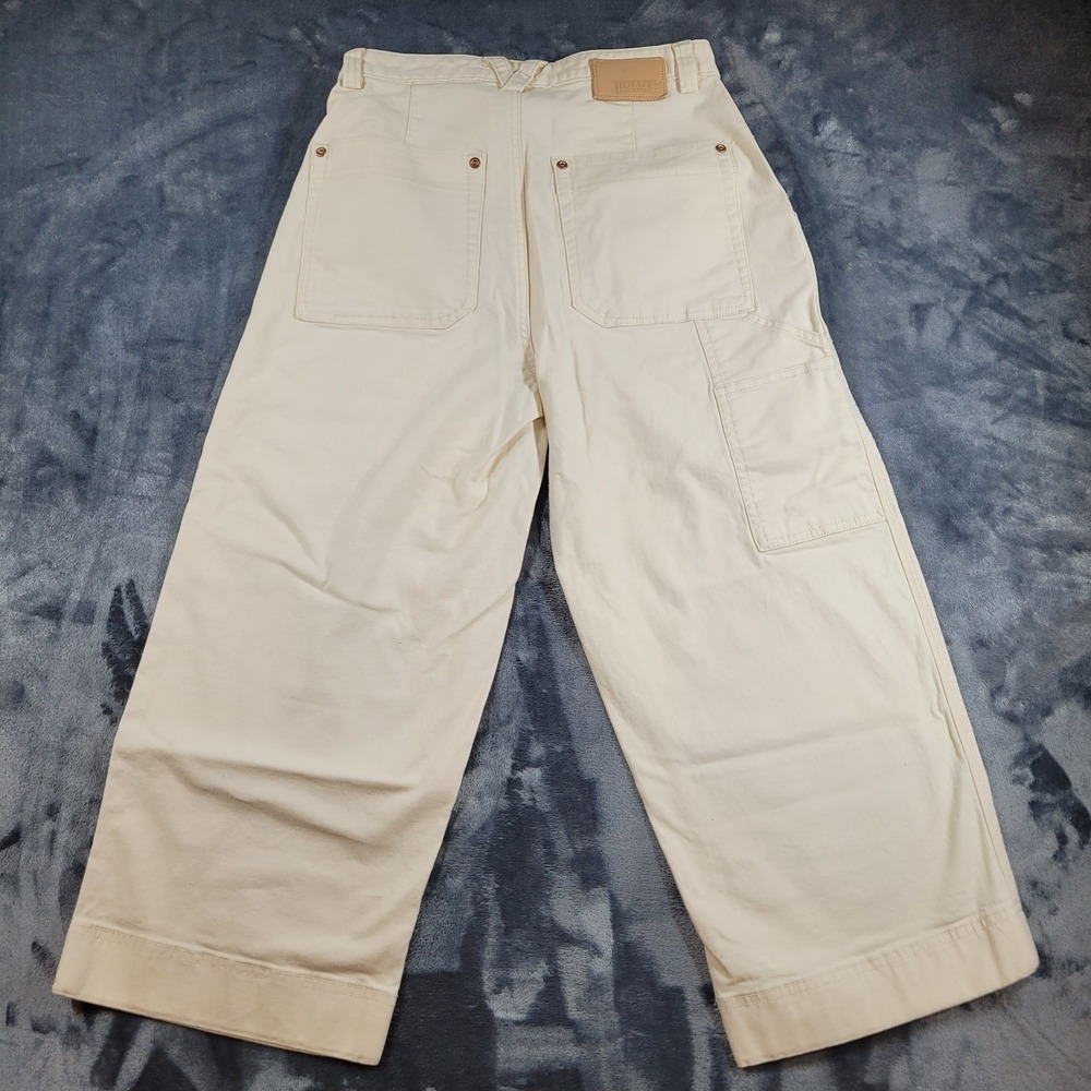 Duluth Wide Leg Capri Pants Women's 4 Cream Cotton Carpenter Utility - Picture 8 of 10